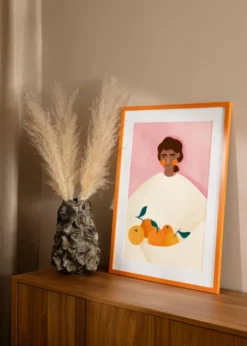 Ram Selection Orange 30x40 cm - Dubbel Passepartout Vit 21x29,7 cm (A4)