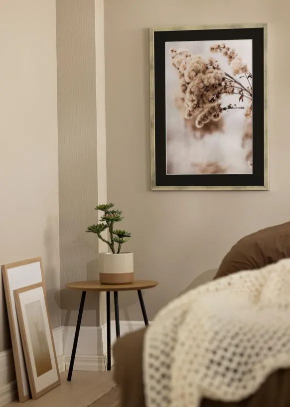 Ram Stilren Silver 60x80 cm - Passepartout Svart 50x60 cm