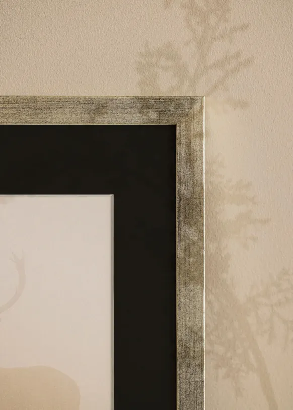 Ram Stilren Silver 40x50 cm - Passepartout Svart 30x40 cm