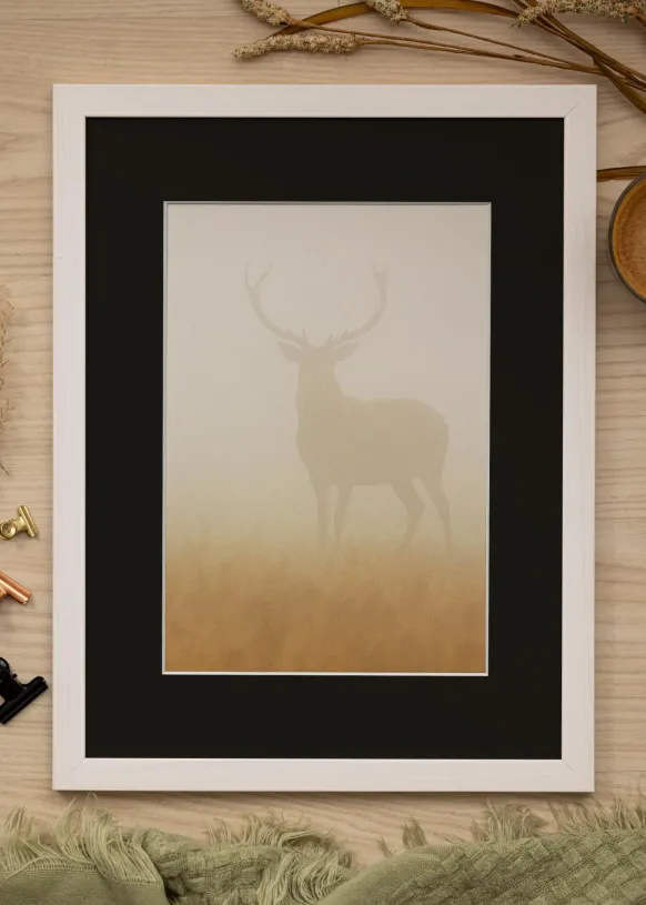 Ram Stilren Vit 60x80 cm - Passepartout Svart 50x60 cm