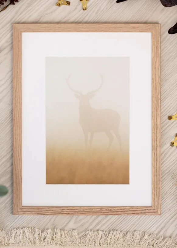 Ram Tidlös Massiv Ek 30x45 cm - Passepartout Vit 20x35 cm