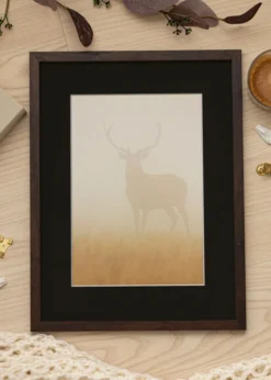 Ram Trendy Valnöt 45x60 cm - Passepartout Svart 12x18 inches