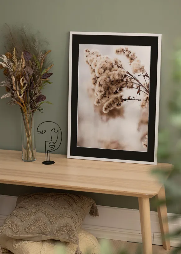 Ram Trendy Vit 50x60 cm - Passepartout Svart 37x46 cm