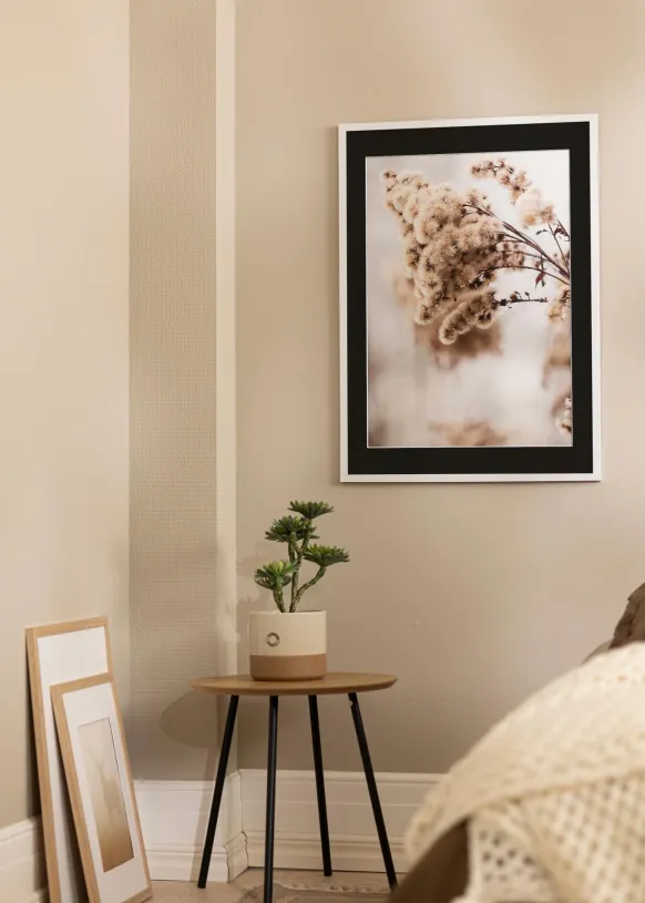 Ram Trendy Vit 50x60 cm - Passepartout Svart 35x45 cm