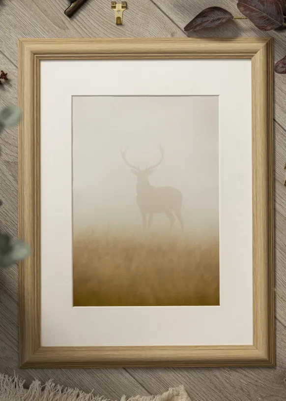 Ram Västkusten Ek 70x90 cm - Passepartout Vit 24x31 inches