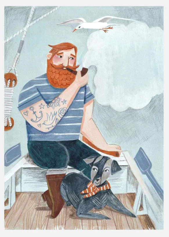 Skipper And Dog Canvastavla (30x40 cm)