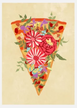 Slice Of Flower Pizza Canvastavla (30x40 cm)