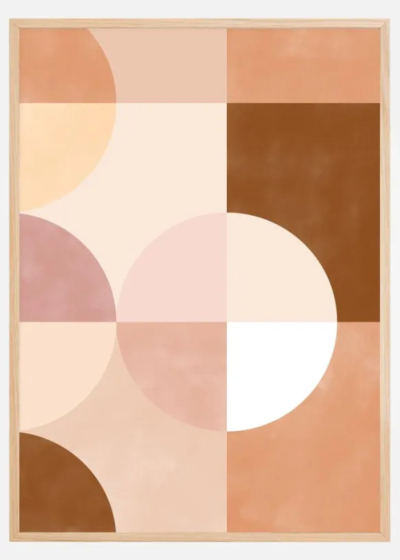Soft Pink Circles Poster (21x29.7 cm (A4))