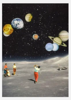 Space Golf Canvastavla (30x40 cm)