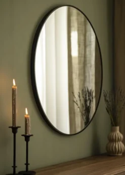 Spegel Modern Svart 80 cm Ø