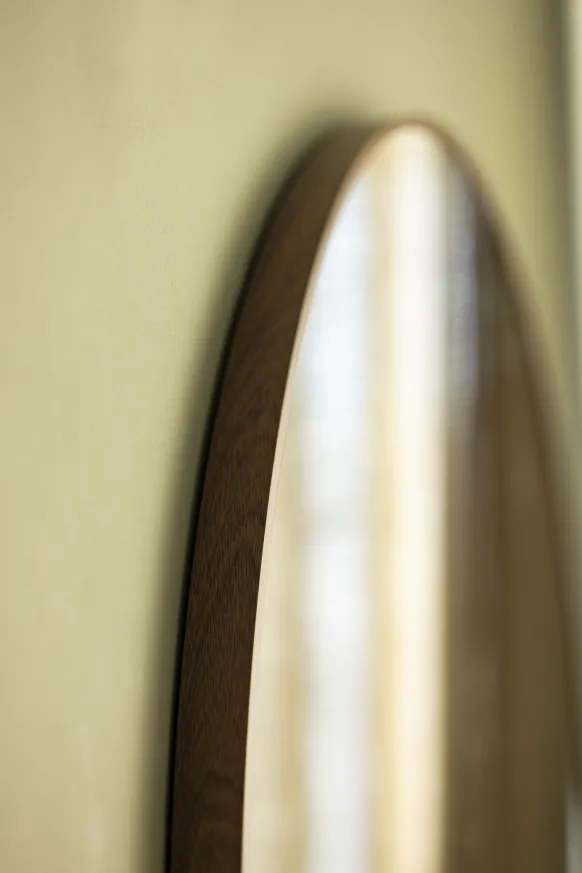 Spegel Modern Valnöt 80 cm Ø