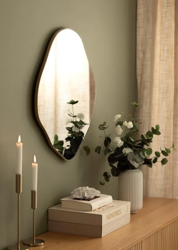 Spegel Organic Guld 60x60 cm
