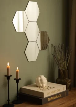 Spegel Set Hexagon 18x21 cm - 5 St
