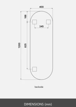 Spegel Tall Oval 40x120 cm