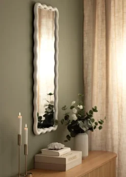 Spegel Wavy Vit 40x100 cm