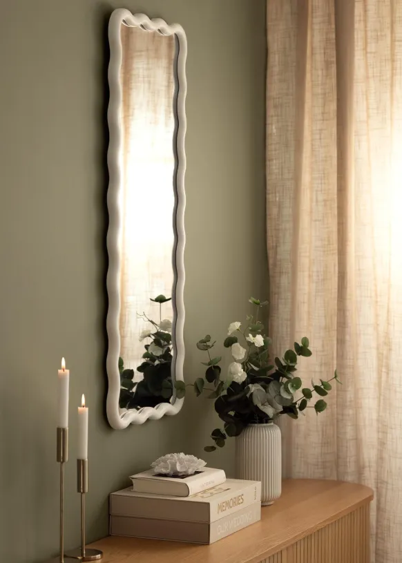 Spegel Wavy Vit 40x100 cm