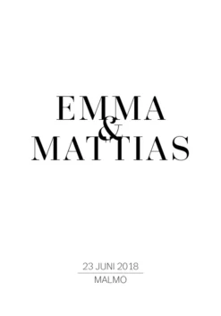 Stylish Wedding Nameposter (21x29,7 cm (A4))