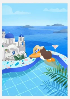 Summer In Greece Canvastavla (30x40 cm)