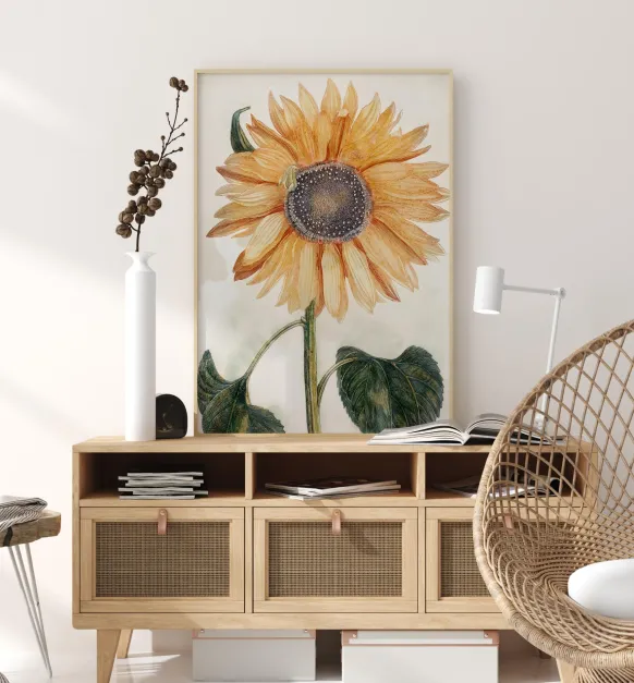 Sunflower Art Poster (21x29.7 cm (A4))