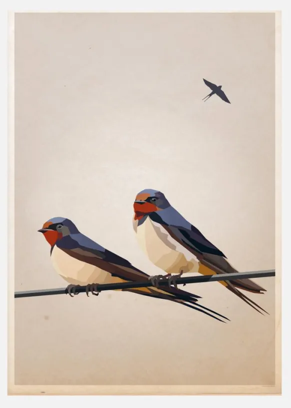 Swallows Canvastavla (30x40 cm)