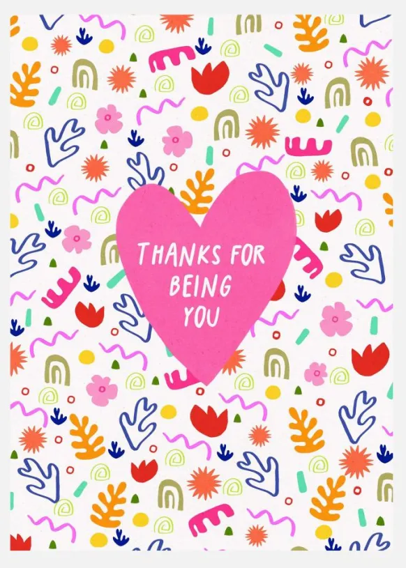 Thanks For Being You Card Canvastavla (30x40 cm)