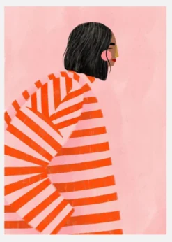 The Woman With The Ornage Stripes Canvastavla (30x40 cm)