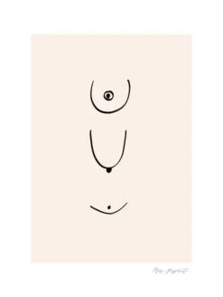 Thin lines - Beige Poster (21x29.7 cm (A4))
