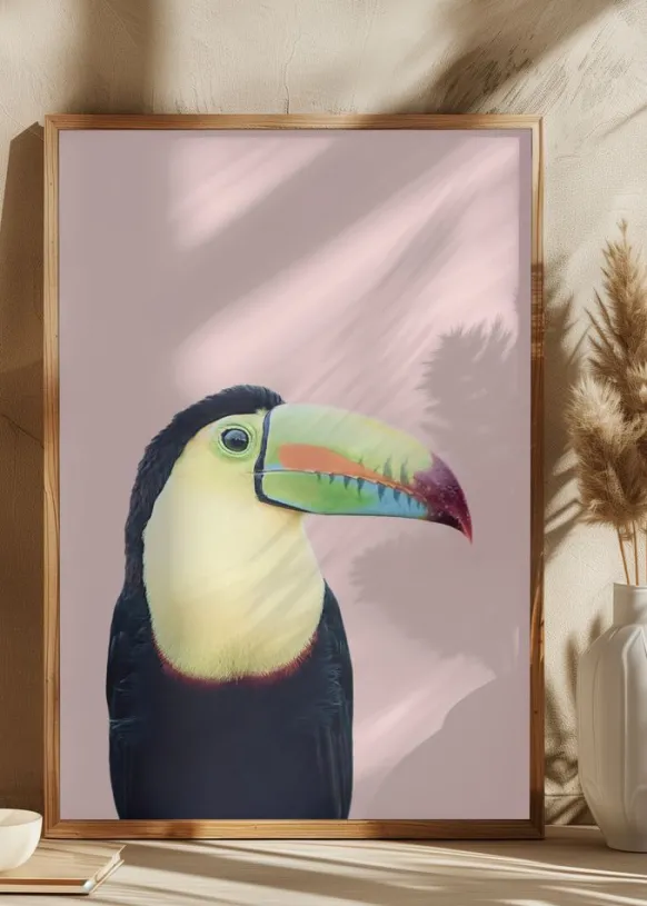 Toucan on Pink Poster (21x29.7 cm (A4))