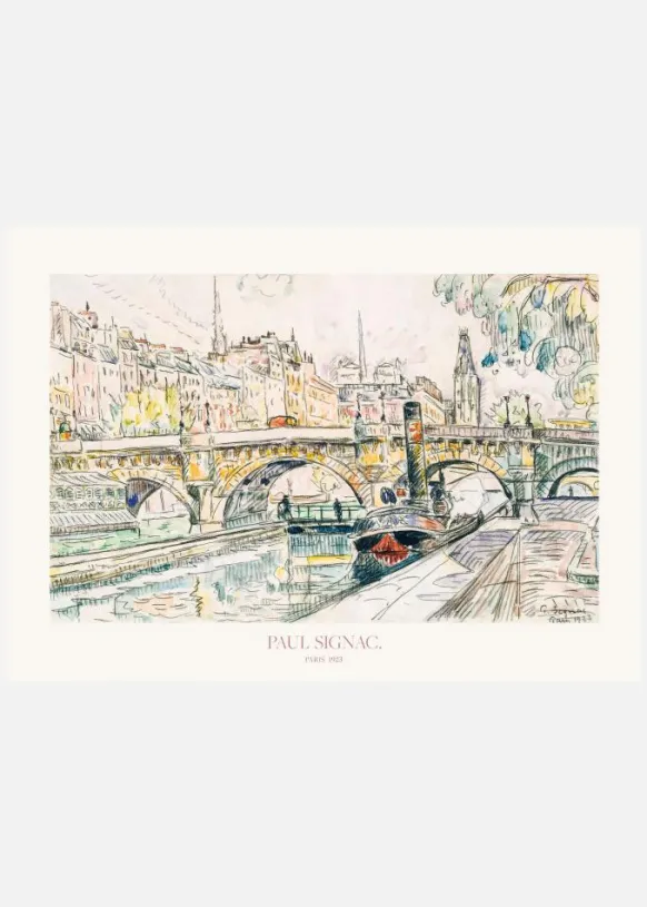 Tugboat At The Pont Neuf Canvastavla (30x40 cm)