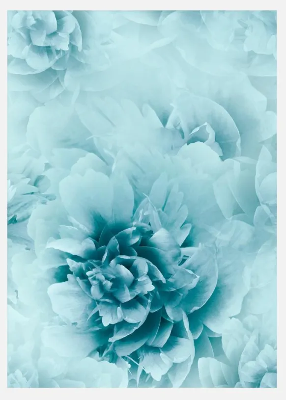 Turquoise Flowers Canvastavla (30x40 cm)