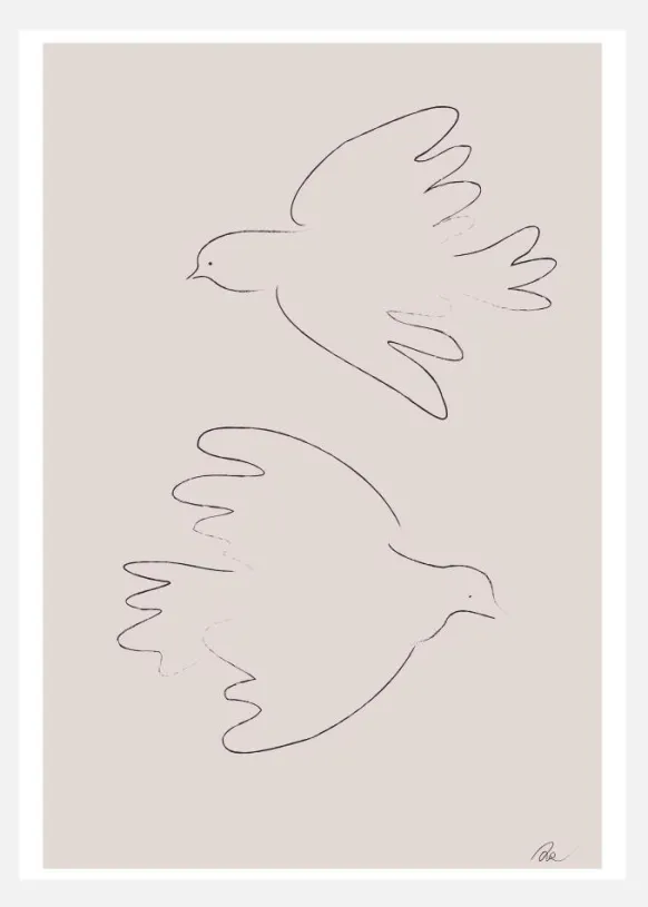 Two Doves Canvastavla (30x40 cm)