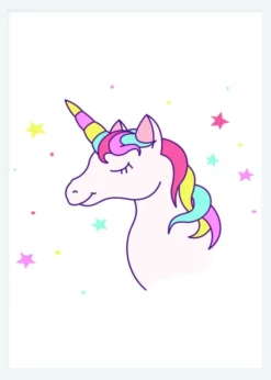 Unicorn White Canvastavla (30x40 cm)