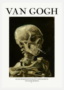 Van Gogh - Head Of A Skeleton With A Burning Cigarette Canvastavla (30x40 cm)