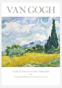 Van Gogh - Wheat Field With Cypresses Canvastavla (30x40 cm)