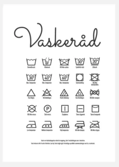 Vaskeråd - Hvid Canvastavla (30x40 cm)