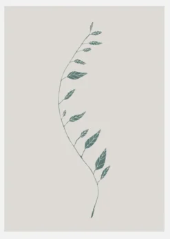 Wavy Branch Green Canvastavla (30x40 cm)