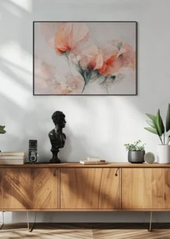 Wild Flowers On Beige Background Poster (21x29.7 cm (A4))
