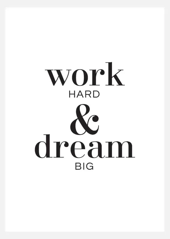 Work Hard & Dream Big Canvastavla (30x40 cm)