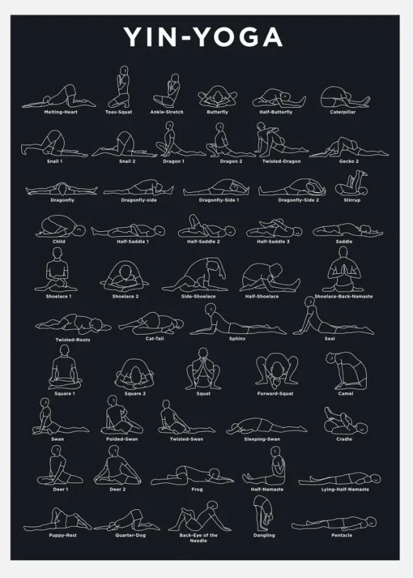 Yoga - Navy Canvastavla (30x40 cm)