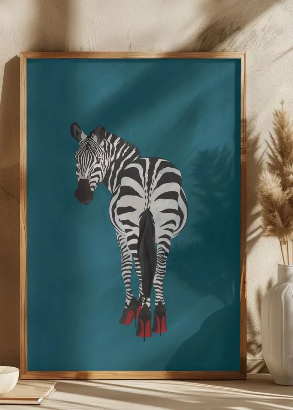 Zebra heels Poster (21x29.7 cm (A4))
